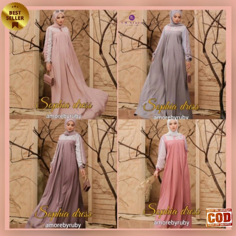 GAMIS LEBARAN TERBARU 2022 DRESS SHOPIA ORIGINAL AMORE BY RUBY FASHION MUSLIM TERKINI REMPEL BAJU KO