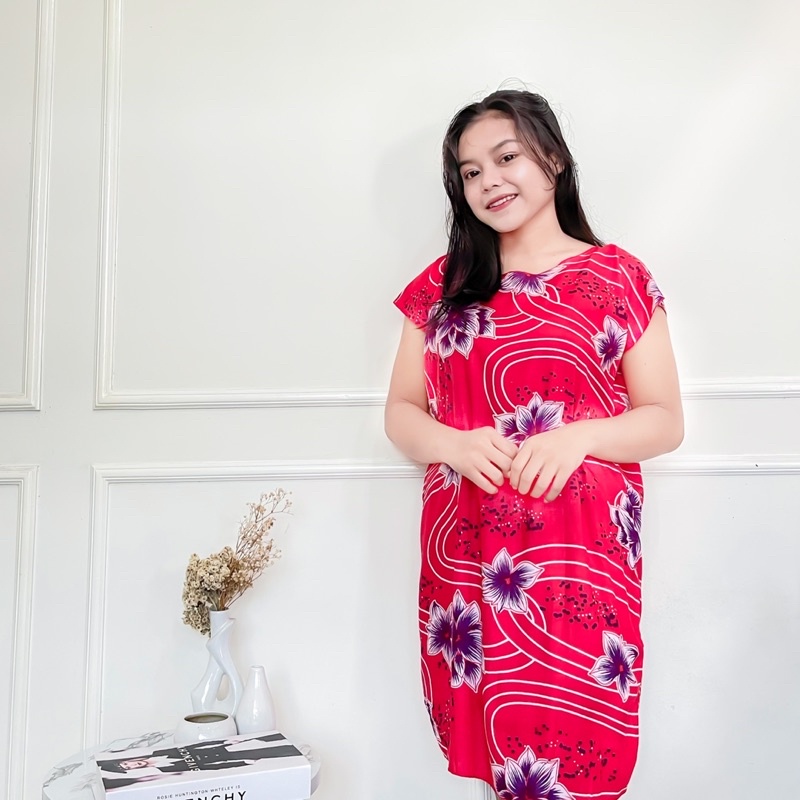 Daster Midi Santung Rayon Batik Motif Baju Tidur Rumah Daster Bali solo