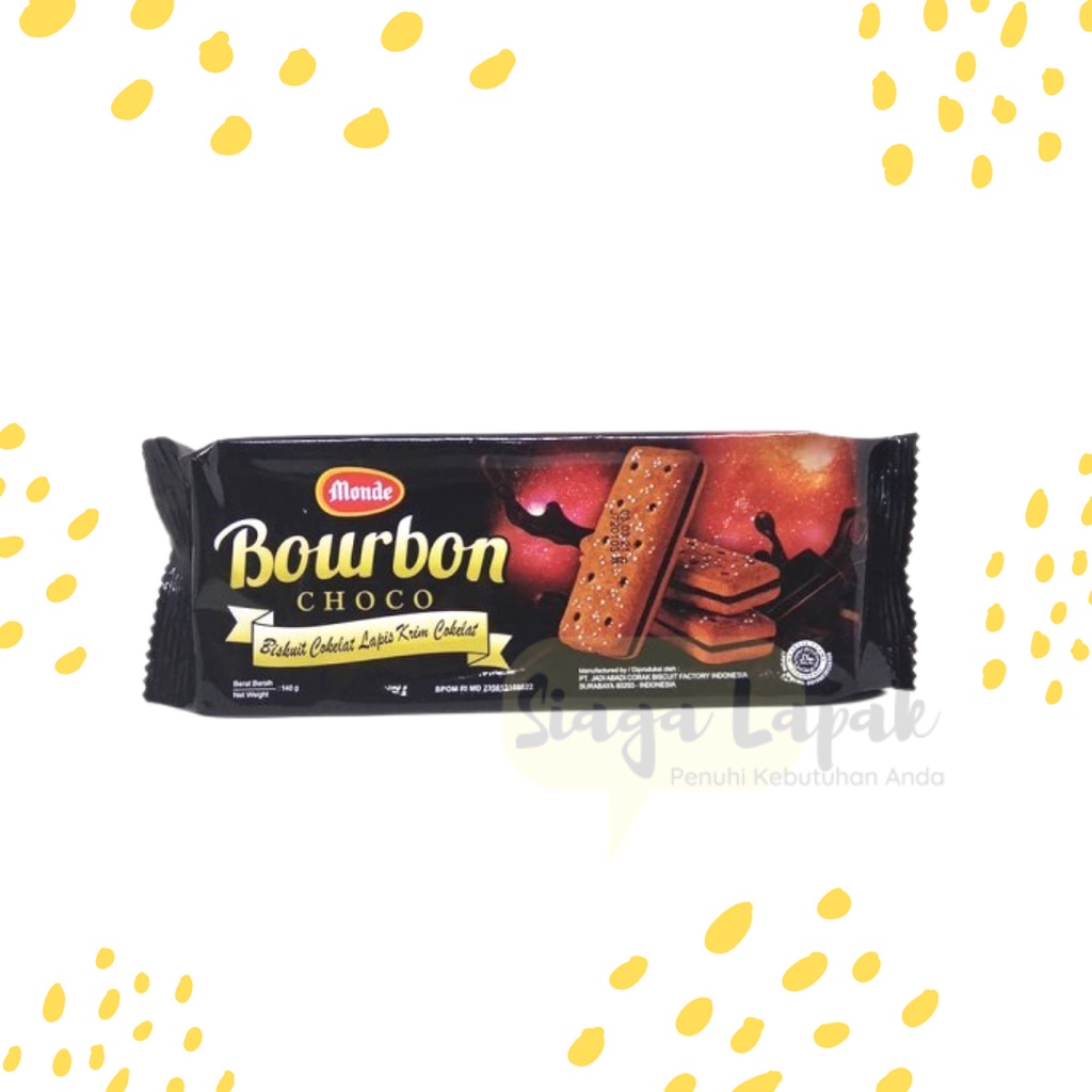 Bourbon Monde Biskuit Cokelat Lapis Krim Coklat - Vanilla 140gr