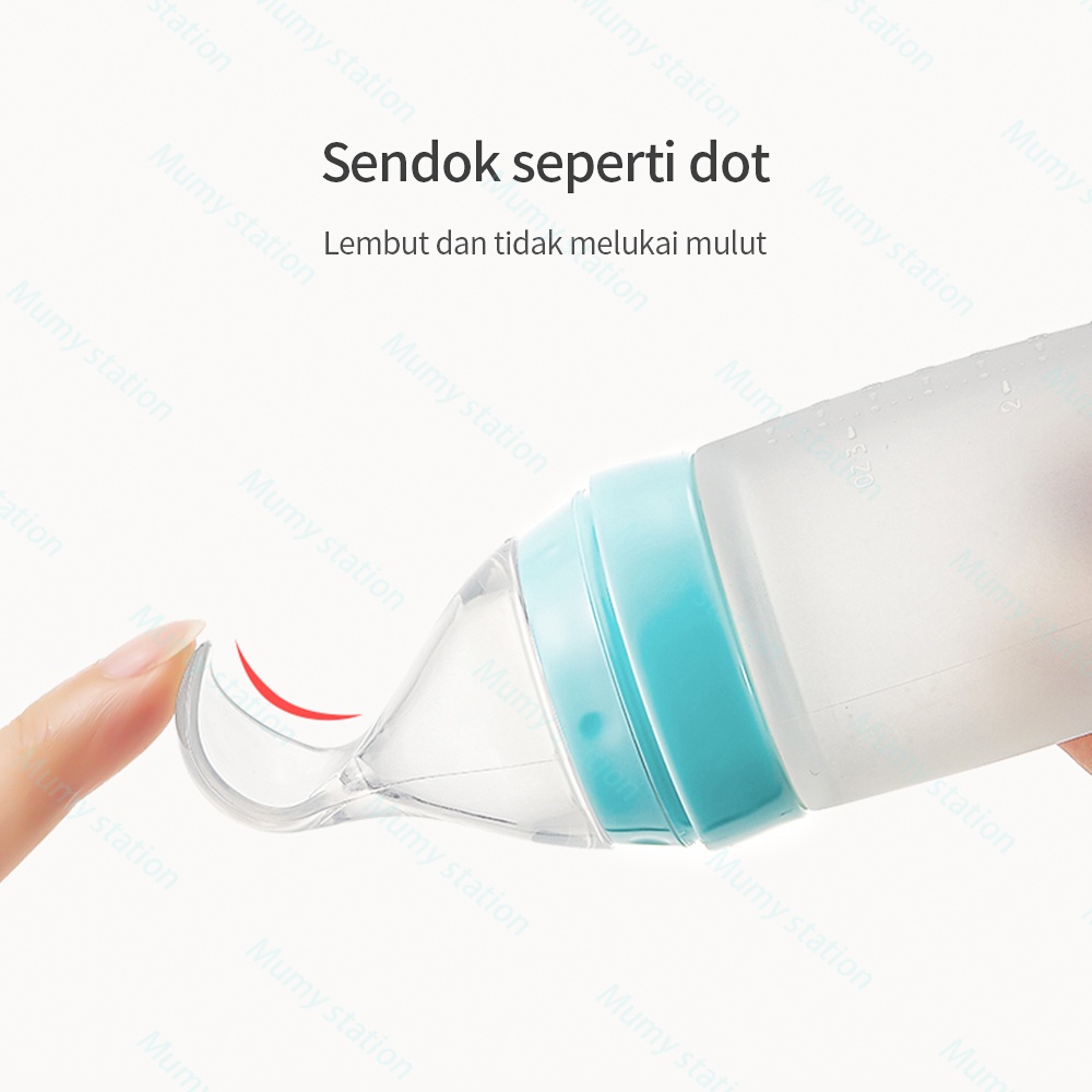 Mumystation  Sendok makan bayi botol dot silicone sendok bayi spoon feeder 110ml