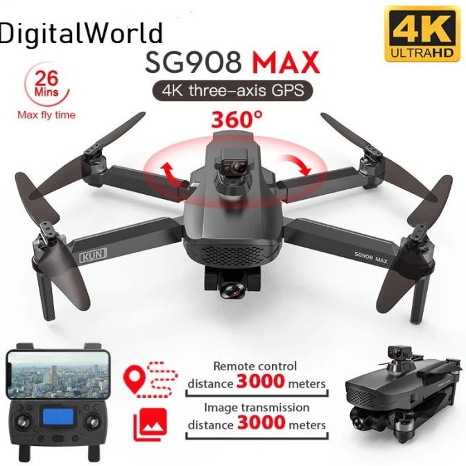 [ Promo ] Sg908 Max Kun2 3Km Anti Nabrak Gps 5G 3Axis Gimbal 4K Camera Drone F11 - Drone Kamera Dan 