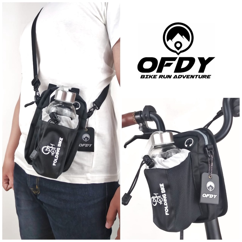 Tas Stang Handlebar Sepeda Lipat Multifungsi Selempang Material Cordura Nylon Waterproof Original Of