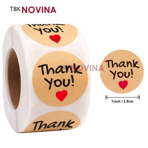 [KODE 84] Stiker Thank You / Label segel Terima kasih 2.5cm (10pcs)