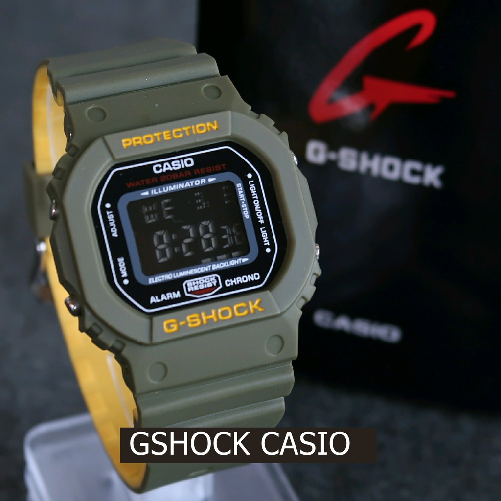 NEW !!! JAM TANGAN PRIA GSHOCK CASIO DW 5600 2WARNA TIMBAL BALIK HITAM MERAH BEST SELLER ANTI AIR