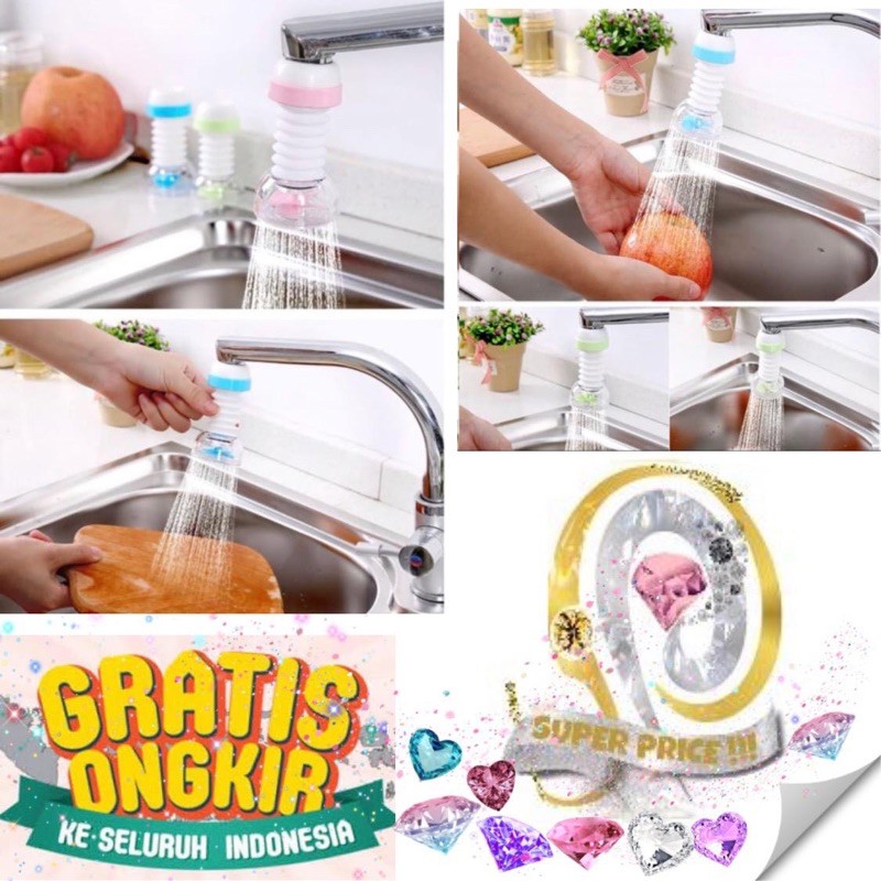 Sambungan Kran Air Flexible Anti Muncrat Splash Fleksibel Water Shower Head