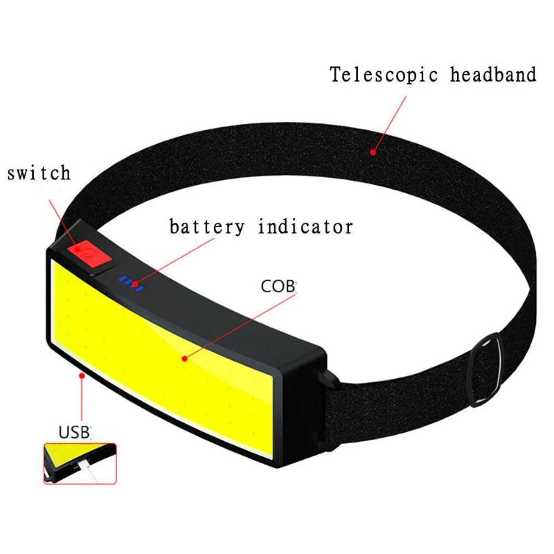 Head lamp  / Lampu kepala COB /USB Charging Wave Induction Outdoor Riding Cob Headlight