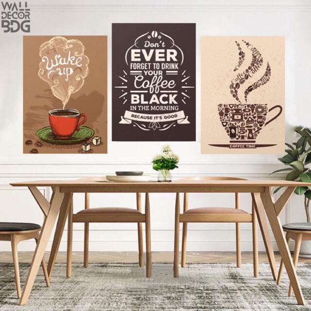 Walldecor Coffee Hiasan Dinding Murah  Poster Kopi Dekorasi  