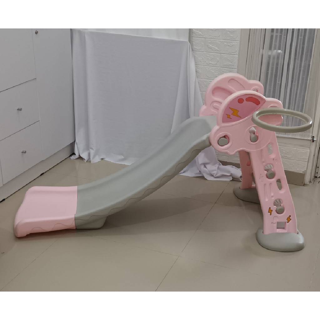 MOMO 261 PRELOVED perosotan parklon pink abu grey basket ball slide sliding game toys mainan anak be