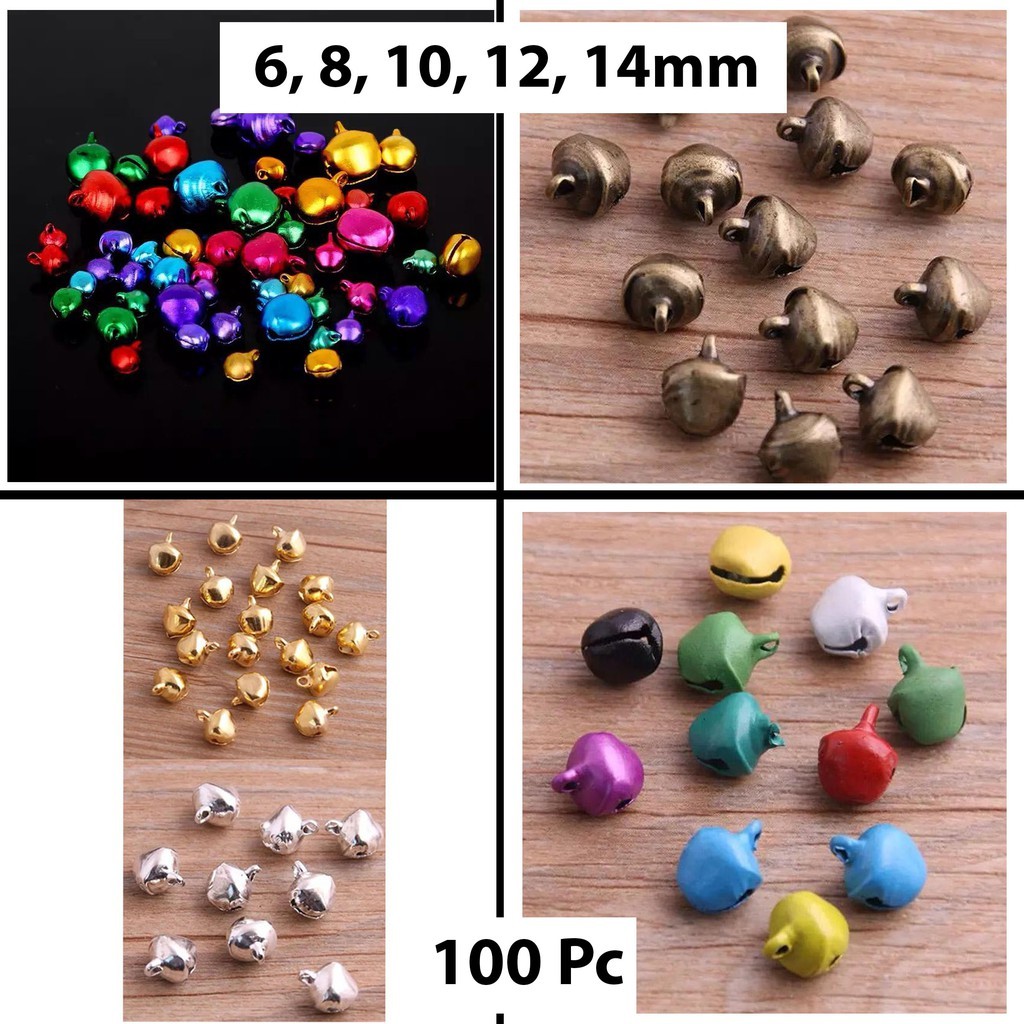 Bell lonceng kelintingan gepeng Uk 6,8,10,12,14mm Harga/100Pc