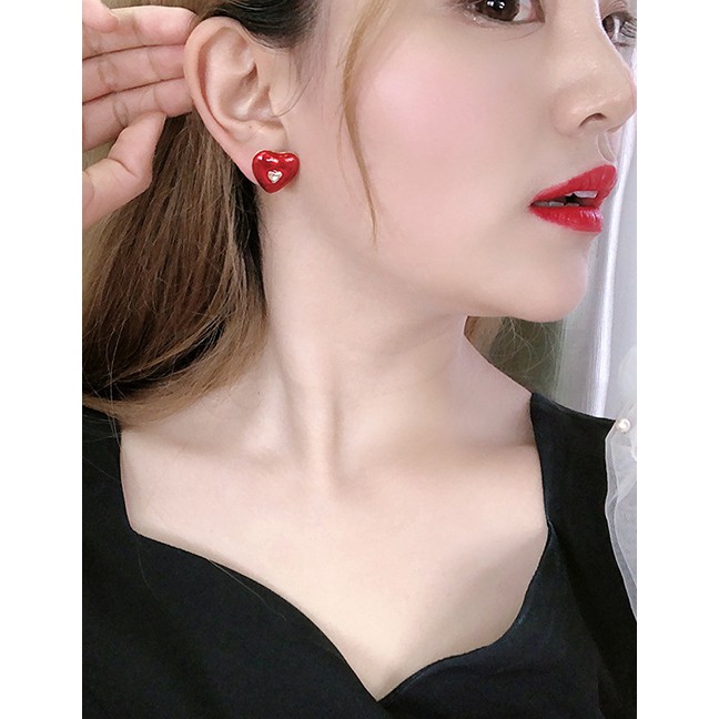 LRC Anting Tusuk Fashion Big Love Alloy Love Earrings K00737