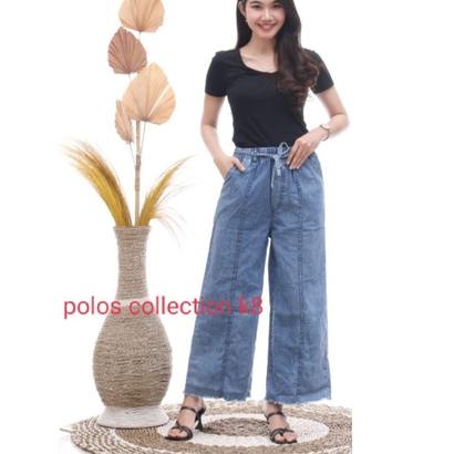 Langsung Beliii.. kulot jeans wanita pinggang karet/kulot jin premium/boyfren