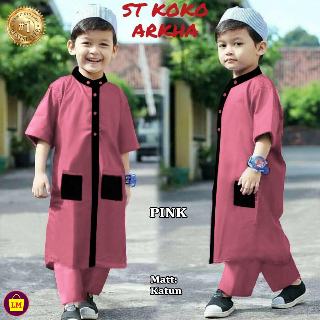 TERMURAH TERLARIS Setelan Pakaian Baju Koko Anak Terbaru 2021 KOKO ANAK ARKHA LMS 22143 - 22149