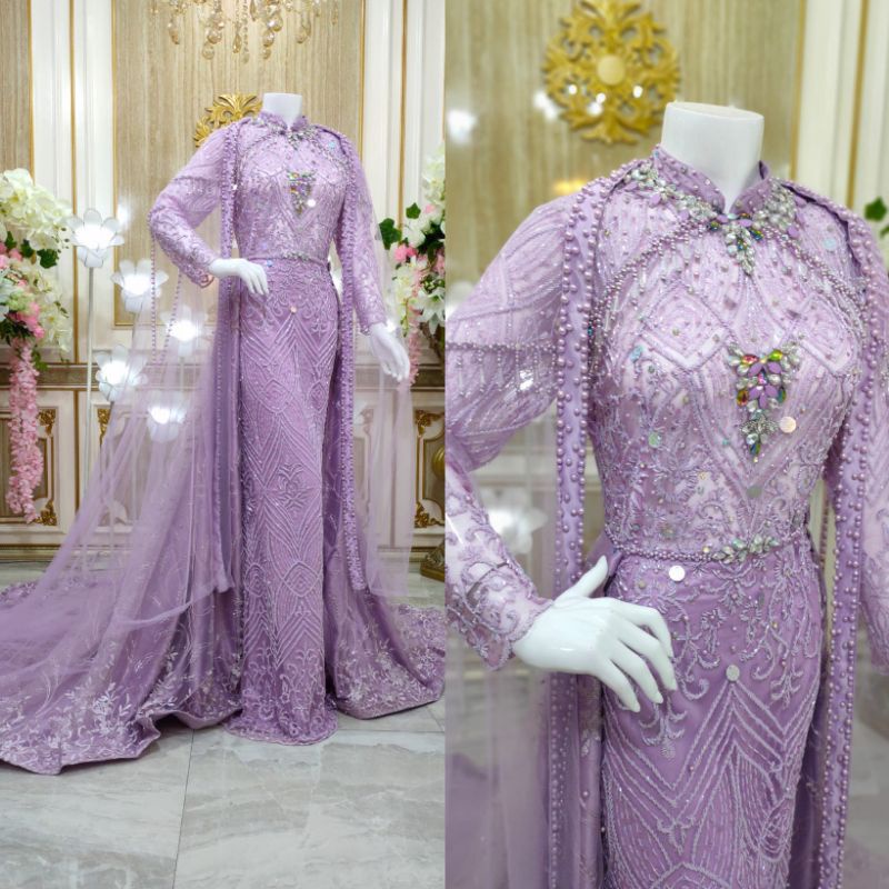 GAUN SLIM BEREKOR MEWAH//GAUN WEDDING MODERN//GAUN//KEBAYA