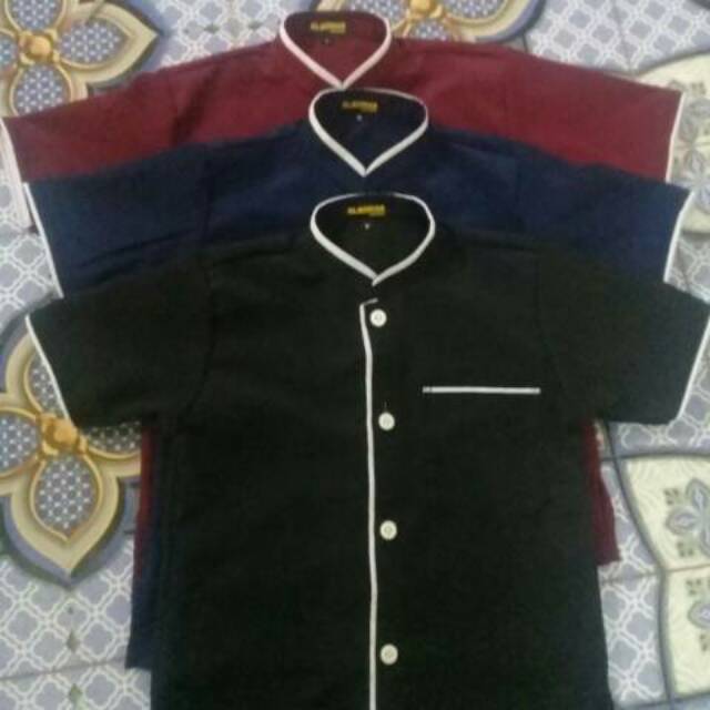 baju koko modern list kain dewasa S-XL/kemko