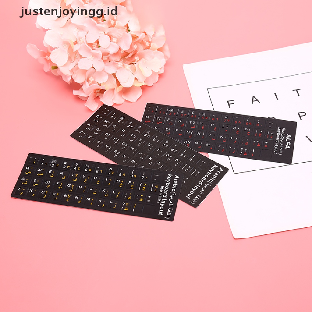 // justenjoyingg.id // Arabic Keyboard Sticker letter Waterproof Frosted No Reflection Non-transparent   ~