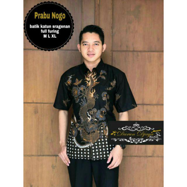 Prabu Nogo Kemeja Batik Pria Lengan Pendek Atasan Batik Baju Batik Pria Batik Modern By Gba