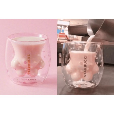 Sakura Cat Paw Glass Starbucks Original - Gelas Cakar Kucing Sakura Starbuck 60 oz