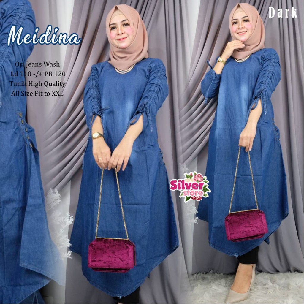 Tunik Wanita Muslim Kekinian Terbaru Murah Motif Polos Model Simple Remaja Terkini Matt Jins Premium