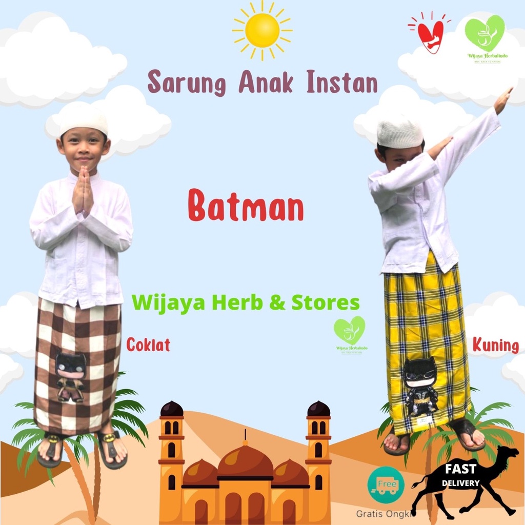 [Super Hero] Sarung Anak Instan Karakter Unik - Spiderman &amp; Captain America - Sarung Rok Anak Bahan Katun - Usia 1 s/d 6 Tahun - Sarung Balita Instan - Sarung Anak SD - Kain Sarung Anak Laki - Laki