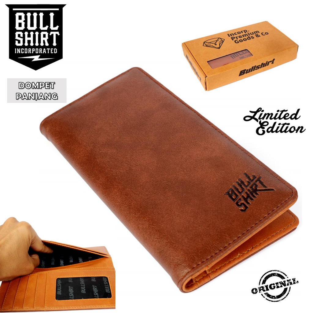 (PREMIUM) DOMPET PANJANG PRIA / DOMPET LIPAT DISTRO / DOMPET KULIT BULLSHIRT WARNA COKLAT