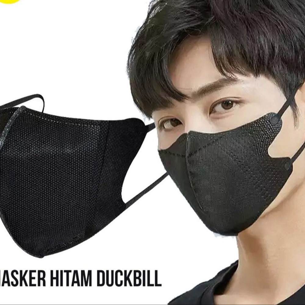 Masker Duckbill 3 Ply Mask Earloop Hitam 5 Box AccFashionMurah