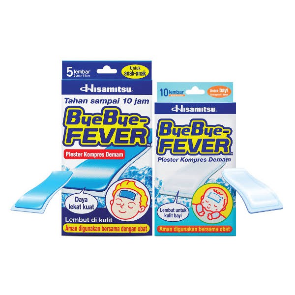 BYE-BYE Fever Plester Kompres Demam Anak - Bayi [BOX] isi 10s