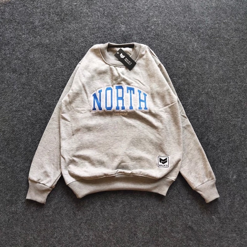 Sweater Crewneck Pria &amp; Wanita Motif Bordir South East West North Premium Quality Bahan Fleece Tebal Terbaru