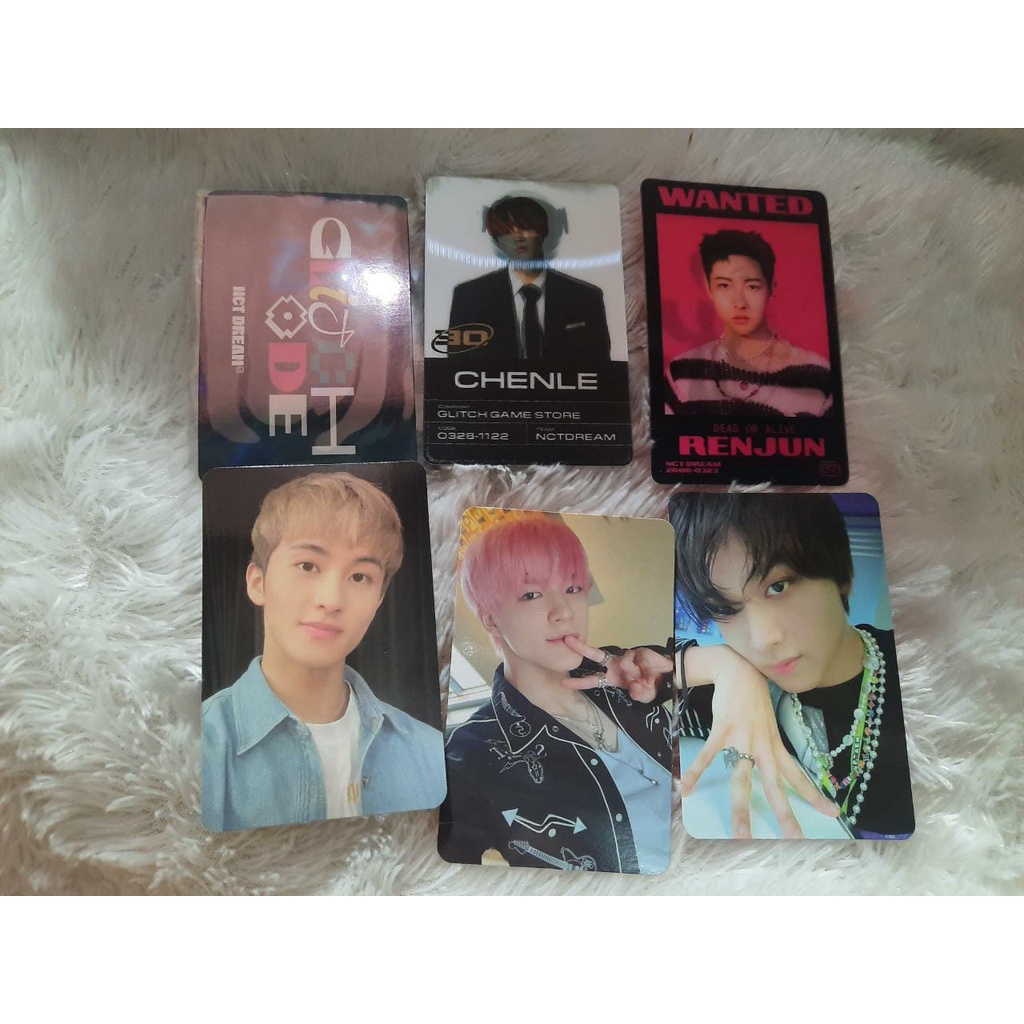 PHOTOCARD HAECHAN NCT GLITCH / HAECHAN CEKER / PC RENJUN LENTI / JENO SCRATCH / MARK POB SMTOWN&STOR