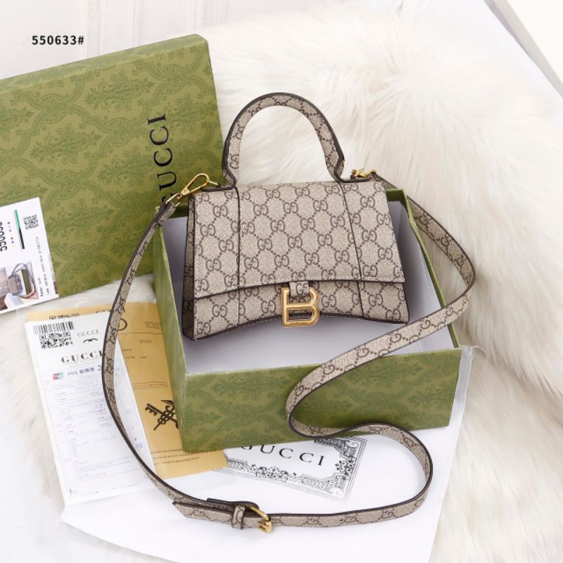03,Gucci X Balenciaga Hourglass Small Bag #550633*_