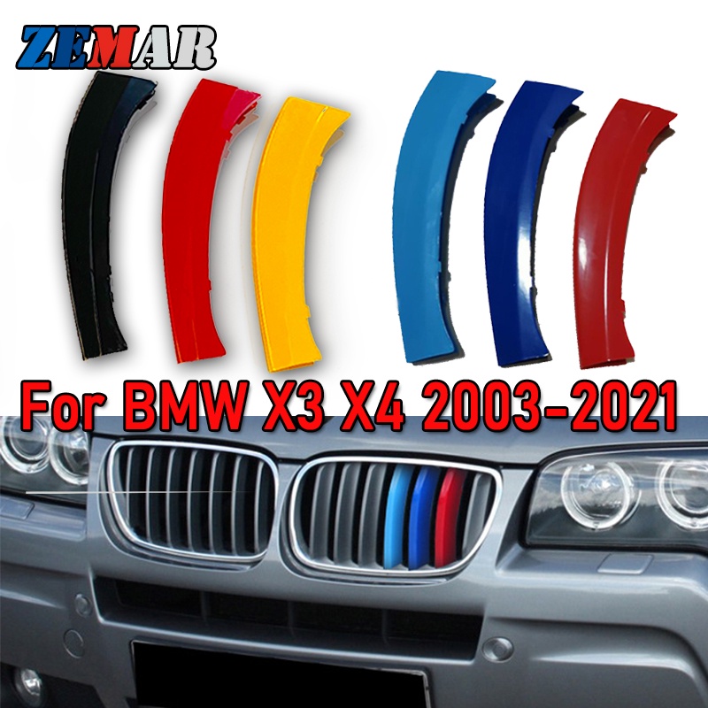 3pcs Strip Trim Grill Depan Warna Jerman Untuk BMW X3 F25 G01 E83 X4 F26 G02 03-21