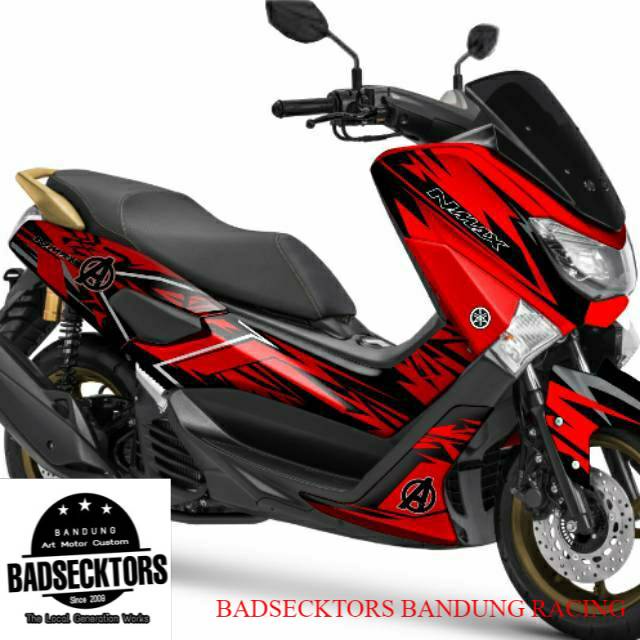 DECAL NMAX RED BLACK 206 stiker yamaha nmax full nutup body keren