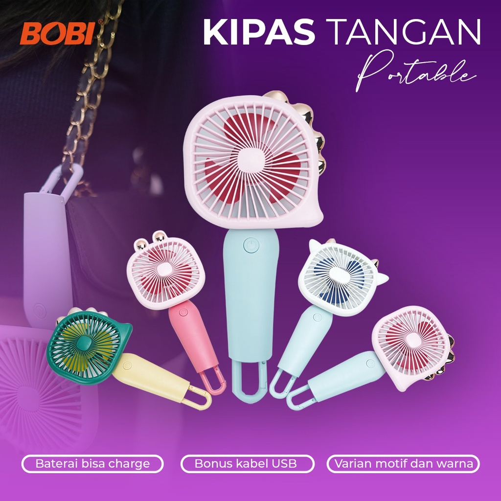 Kipas Angin Tangan Portabel  Kode FC-6385  - Kipas Angin Genggam USB Portable Mini Fan - Warna Random