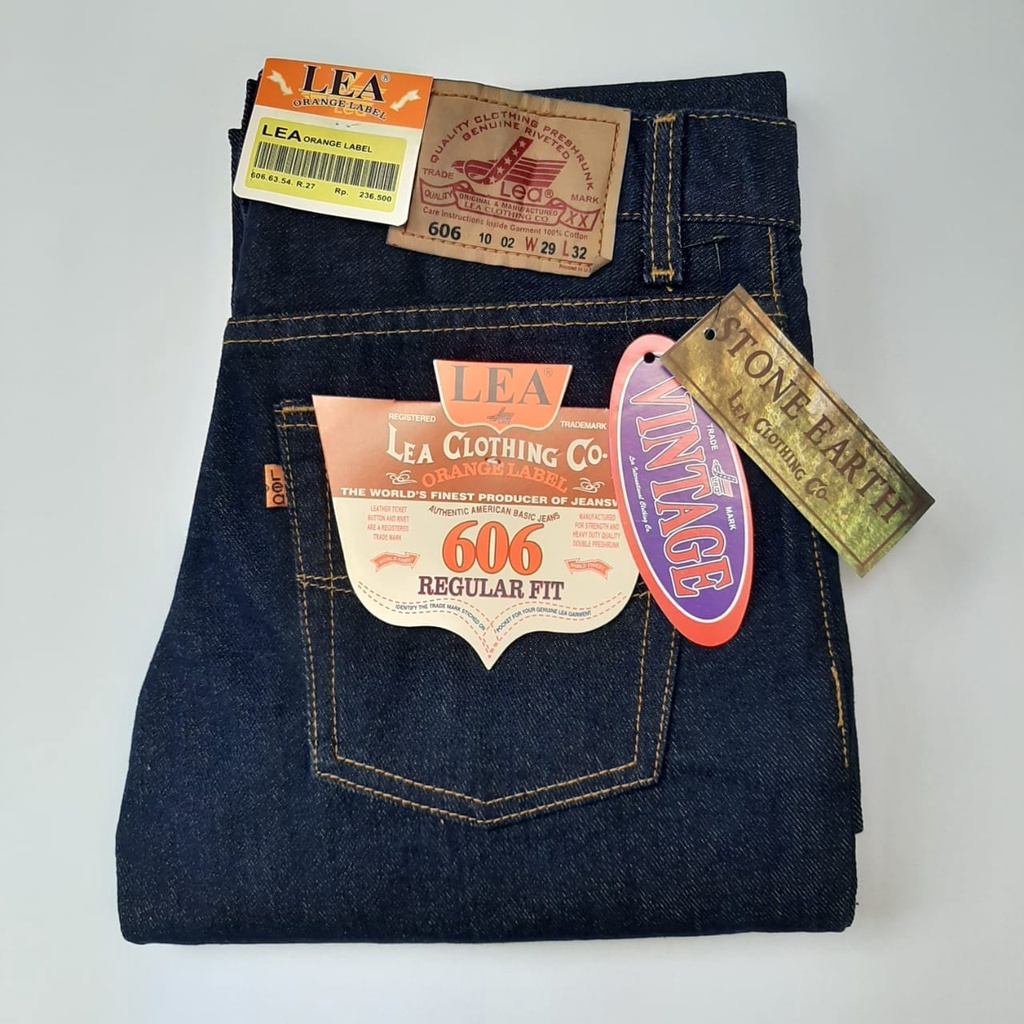 BARANG BAGUS JEANS LEA REGULER JEANS 606 TERBARU NON STREET PREMIUM ORIGINAL BLUE CARDINAL