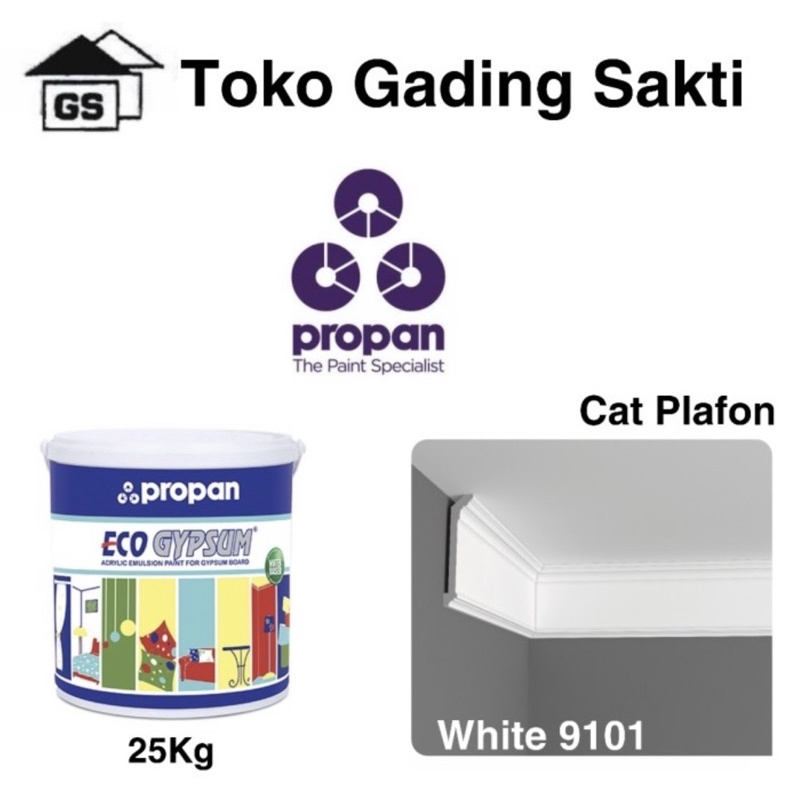 Jual Propan Eco Gypsum Ee 4050 White 9101 Cat Khusus Plafon Pail 25kg Shopee Indonesia 3396