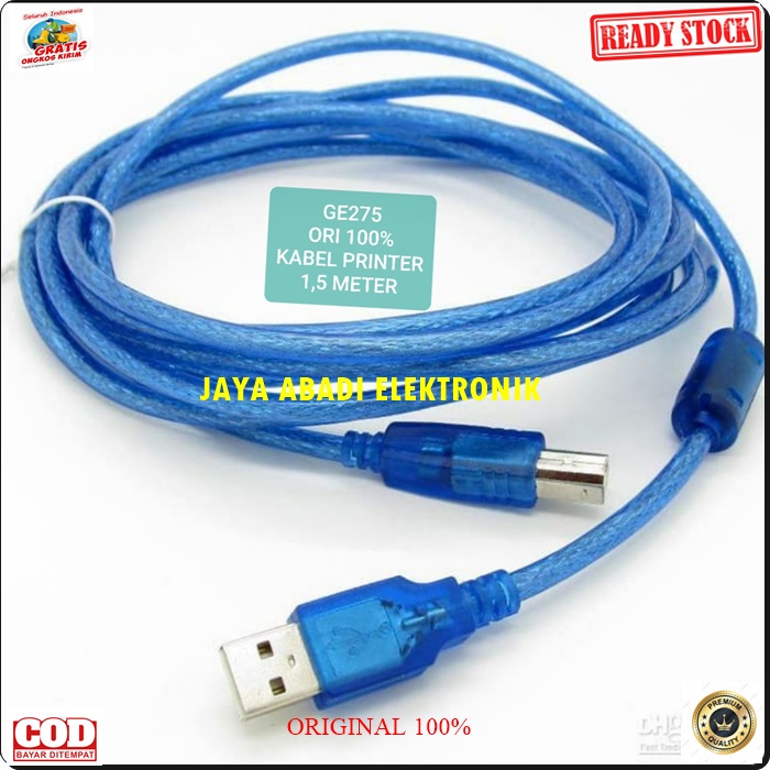 G275 ORIGINAL KABEL PRINTER 1.5 METER COPY FOTOCOPY CABLE CABEL PRINT JEK JACK LAPTOP MESIN KERTAS FOTO KONEKTOR KOMPUTER SWITCH COMPUTER ORIGIN  ORIGINAL kabel printer 1.5 meter komputer print usb cable laptop G275  1,5meter  Kabel usb printer 1,5m berwa