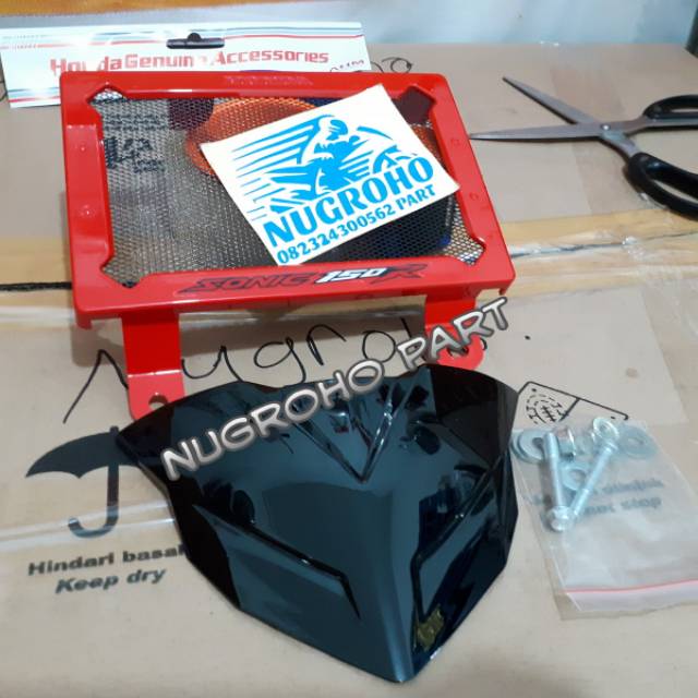 Paket Cover Radiator Dan Visor Sonic 150r Original Honda