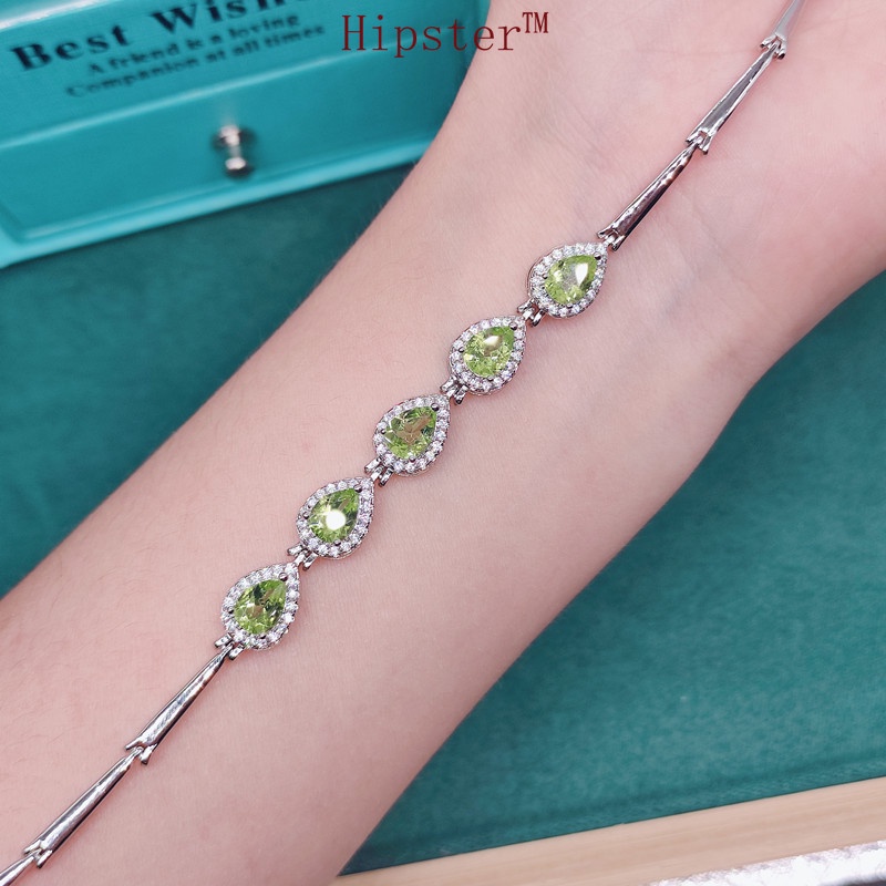 New Inlaid Natural Olivine Bracelet Ornament for Women