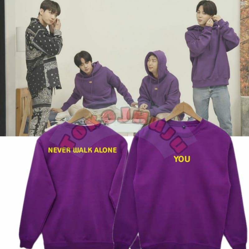 (versi) Basic Sweater BTS Jimin You Never walk alone sablon kuning