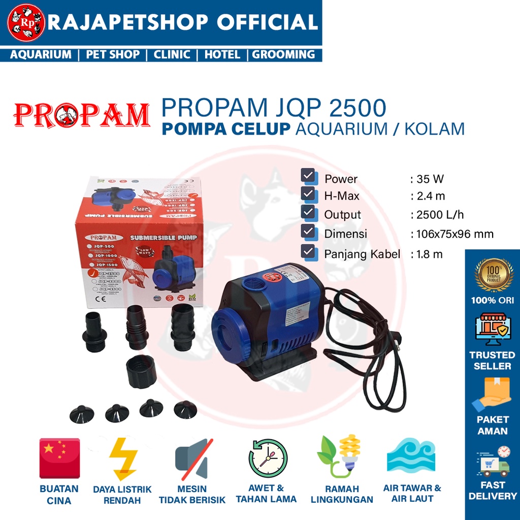 ( POMPA AIR ) SUNSUN PROPAM JQP 2500 SUBMERSIBLE WATER PUMP KOLAM AQUARIUM CELUP HIDROPONIK ORIGINAL