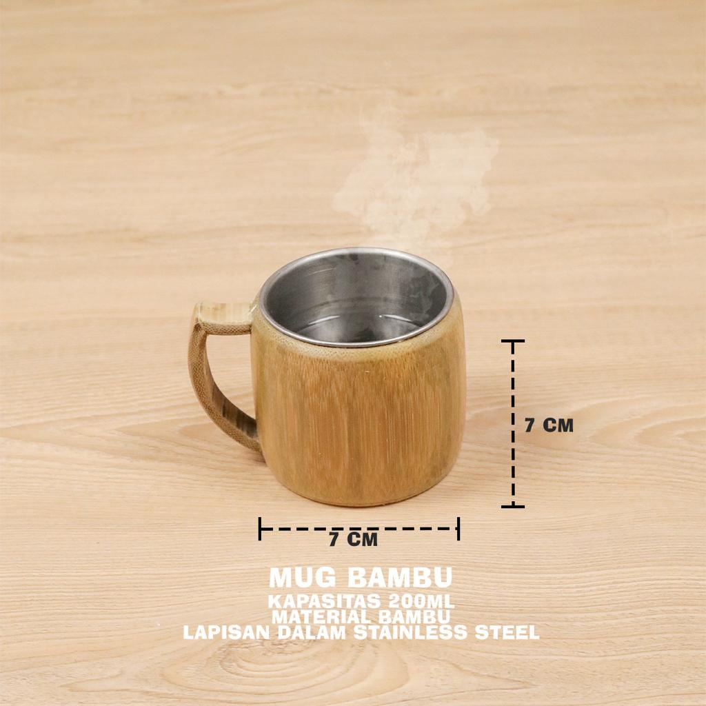 Jual Cangkirgelas Bambu Mug Stainless Unik Kerajinan Tangan Kado Nikah Kualitas Premium Custom 9765