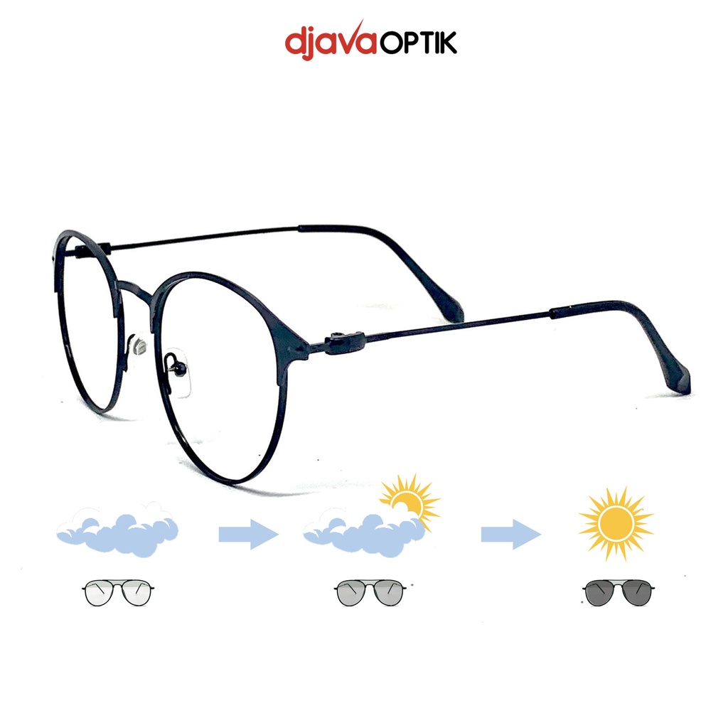 Djava Optik - Frame Kacamata Wanita Pria Seventeen - Kacamata Photocromic Style Vintage 192