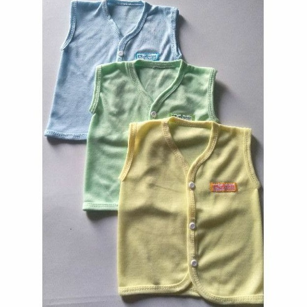 Baju bayi polos newborn lengan kutung isi 3 pcs