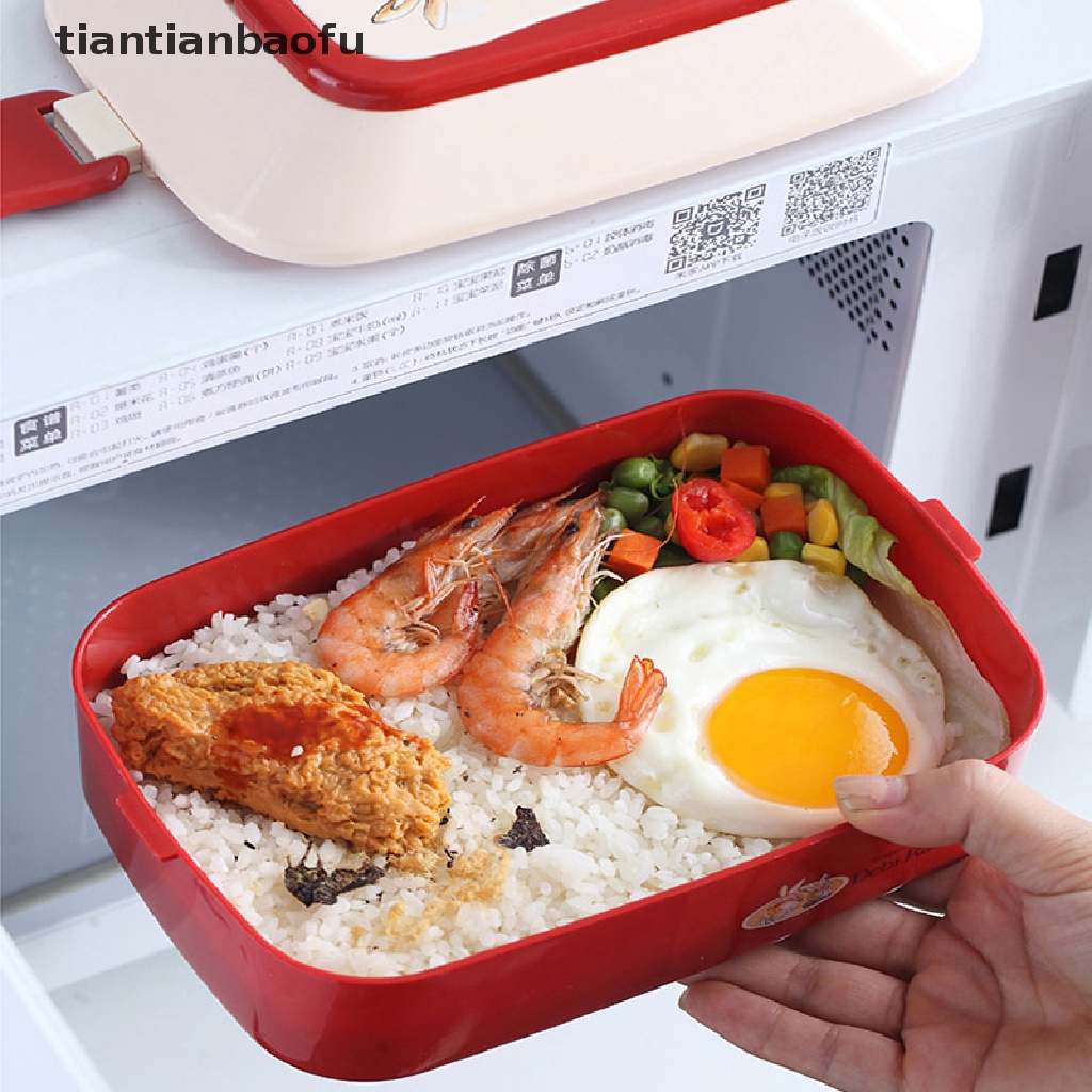 Kotak Makan Siang Bento Portabel Bahan Plastik Untuk Piknik