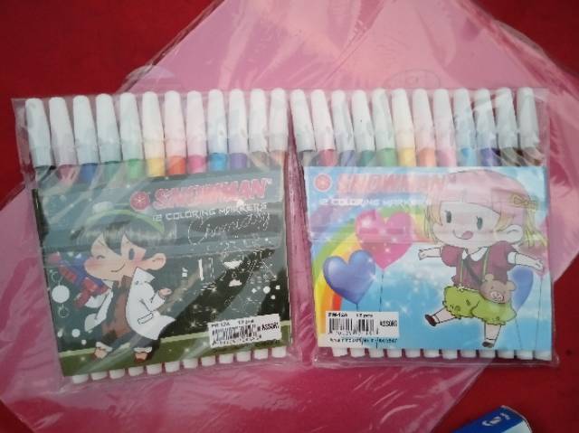 

SPIDOL SNOWMAN 12 WARNA - SPIDOL WARNA KECIL