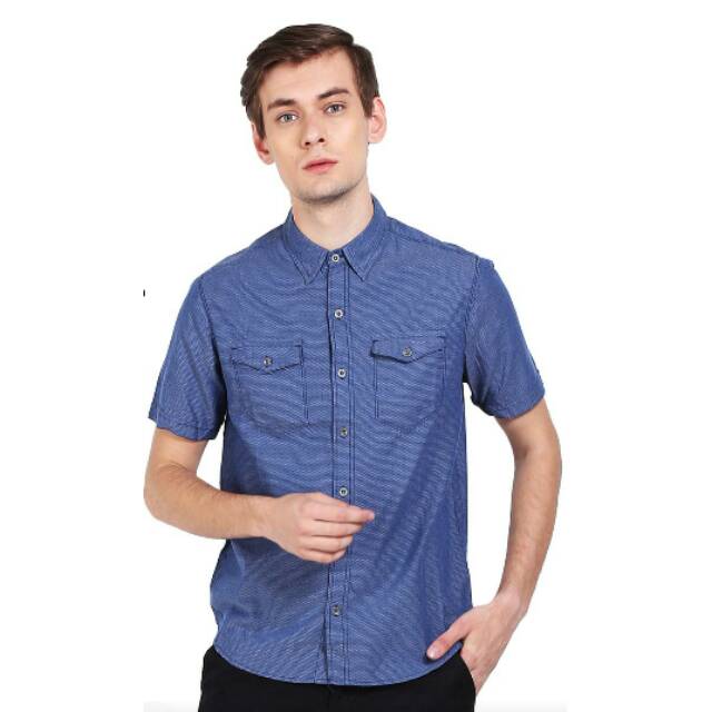 Kemeja pria lengan pendek triple jeans size L