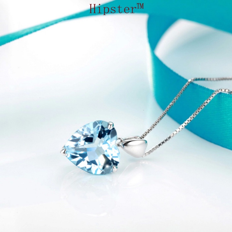 Fashion New Moissanite Heart of the Ocean Pendant Clavicle Chain