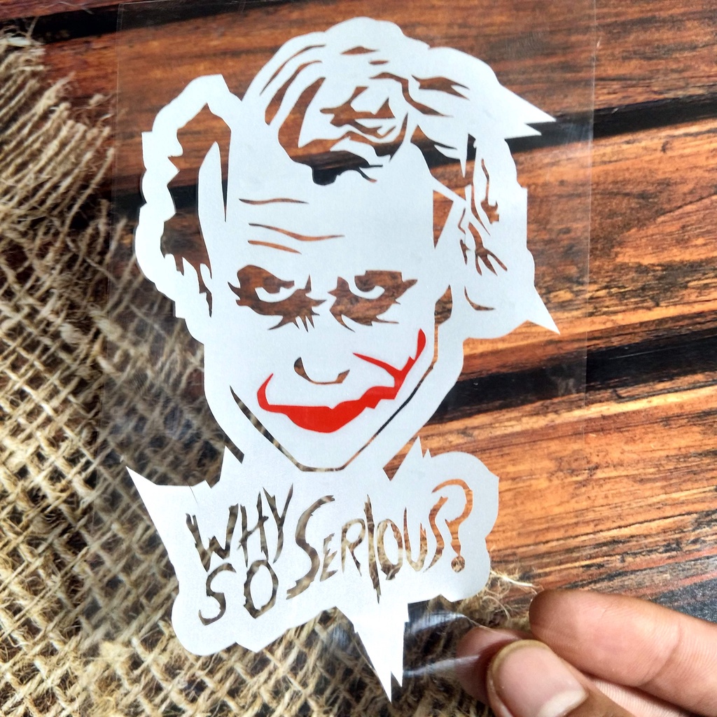 Cutting Stiker Joker Thinking Variasi Motor Mobil Sticker Timbul Keren Nyala Dasbor Spakbor Visor Body Kaca Helm Laptop Hologram Reflective Tahan Air Bodi Samping Nama Jepang Scoopy Vario Beat NMAX PCX Vespa Aesthetic Pickup Anime Windshield Kustom Modif