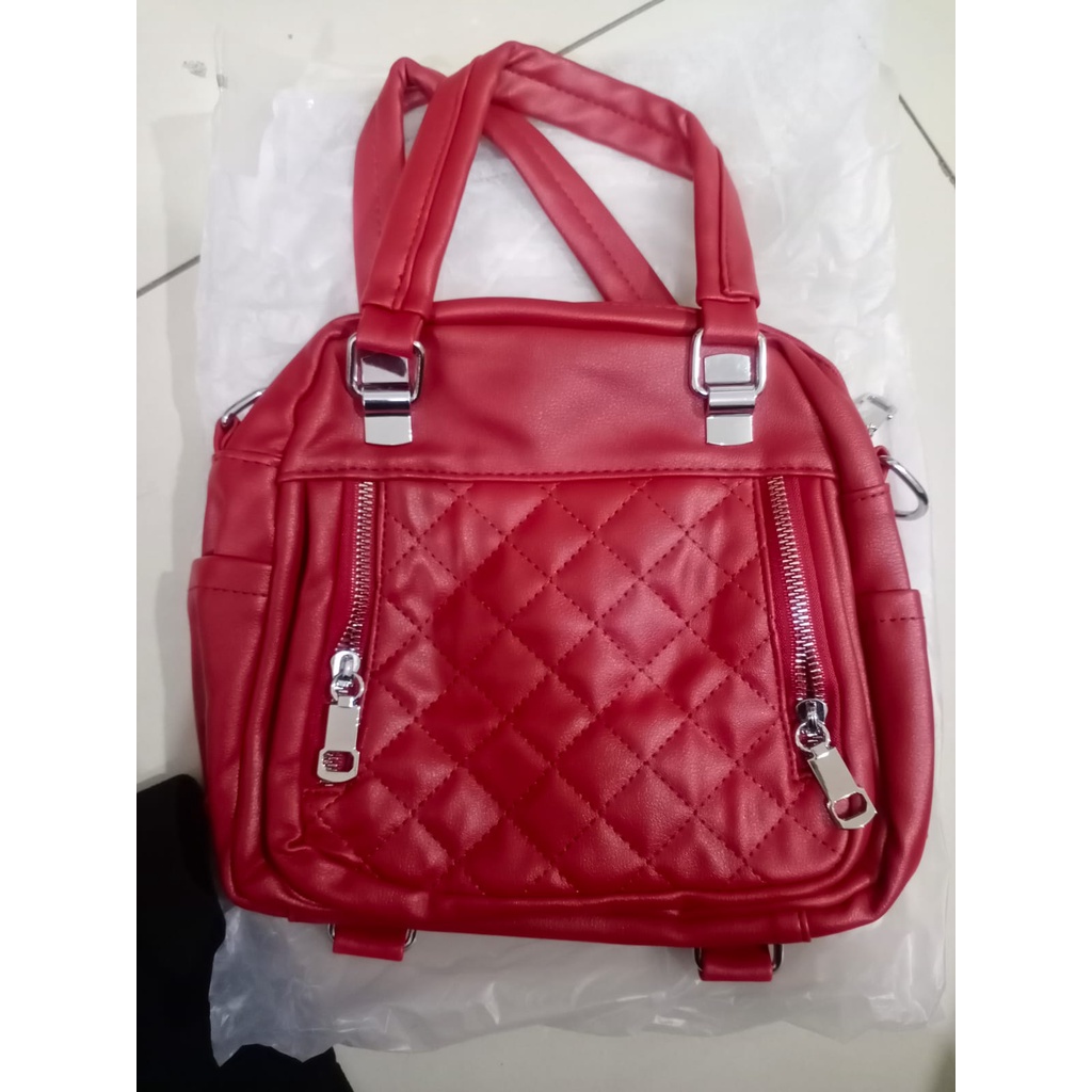 BJ16013 BLACK/RED/YELLOW TAS RANSEL SLEMPANG KECIL TOTEBAG SERBAGUNA MULTIFUNGSI BACKPACK TAS WANITA FASHION IMPORT MODIS ELEGAN TERMURAH TERLARIS TERBARU BAGSTORE JAKARTA TAS BATAM GT1600 EL6013 LT1017