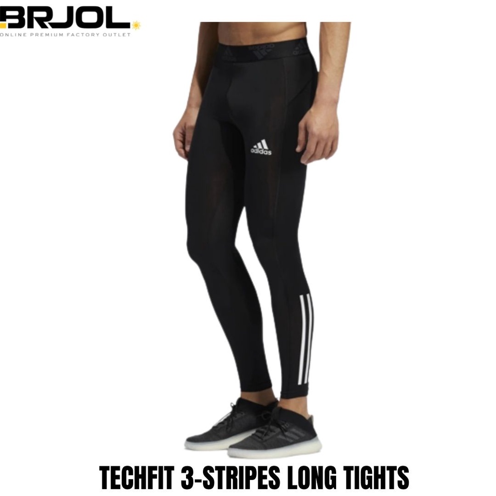 CELANA LEGGING PRIA ORIGINAL ADIDAS TECHFIT 3 STRIPE LONG TIGHT GL0456