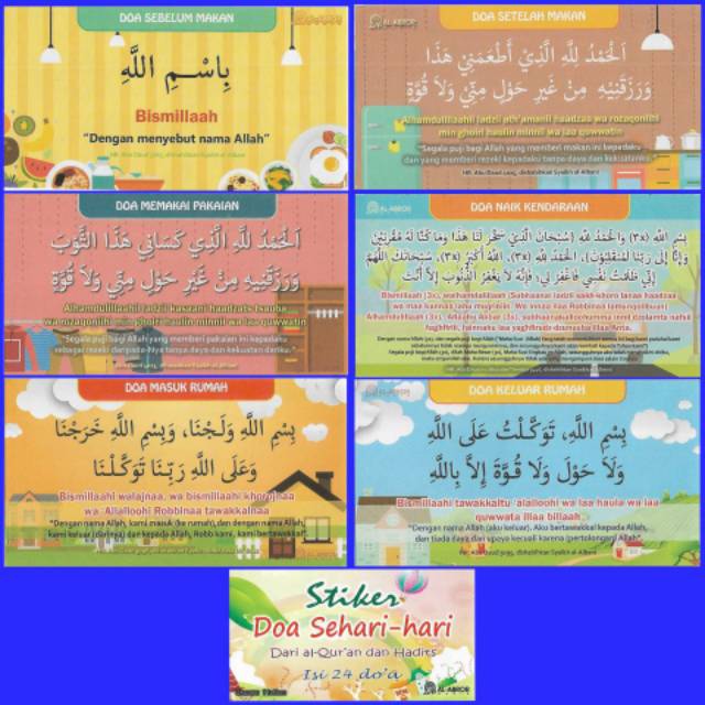 Stiker Doa Sehari hari Isi 24 Doa Dari Al Quran Dan Hadits - Stiker Tempel